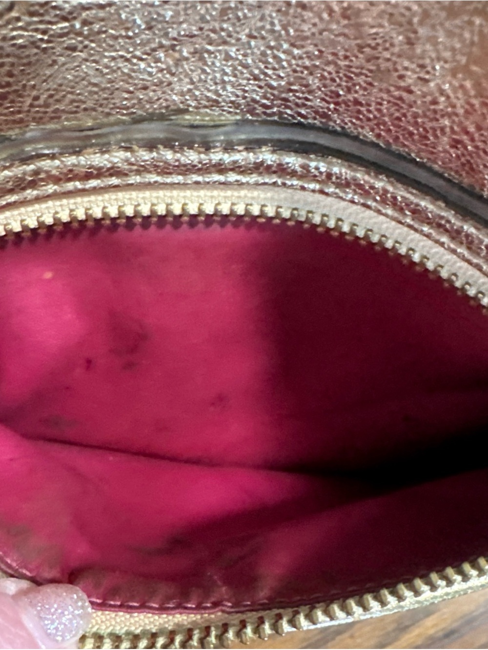 Coach Poppy 2012 Metallic Gold Shoulder Bag with Front Zip Pocket - Picture 7 of 16